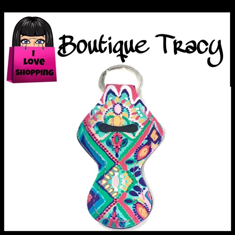 Brand New Boho Mandala Chapstick Holder Keychain